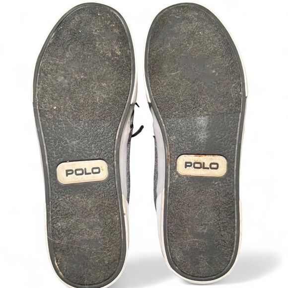 Polo Ralph Lauren Faxon Low in gray chambray canvas pony Sz 10.5D - Picture 7 of 8